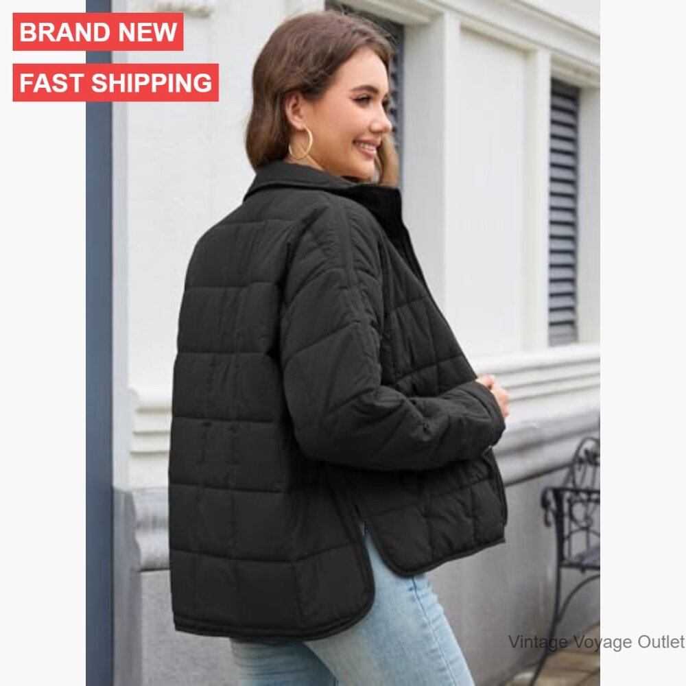 Lightweight Down Puffer Jacket, Packable Cropped … - image 2